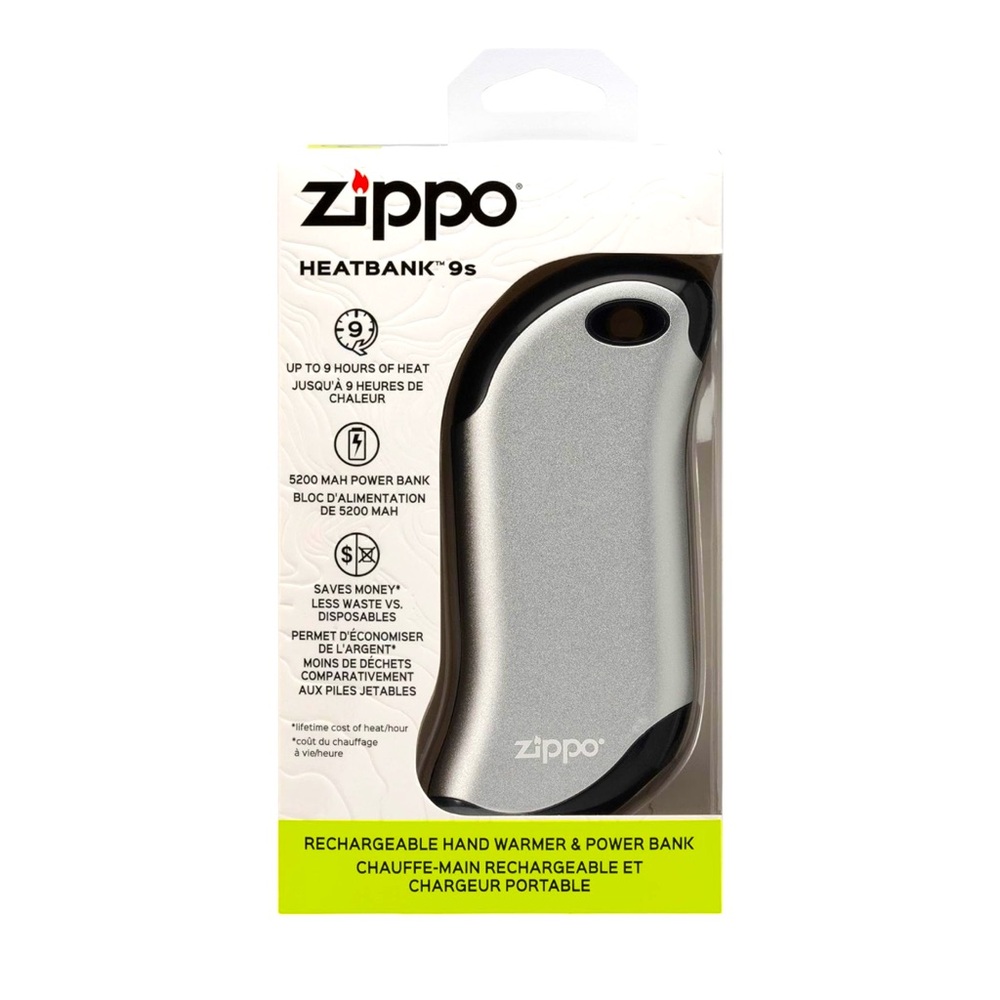 Zippo Silver HeatBank 9s Rechargeable Hand Warmer NEW!!